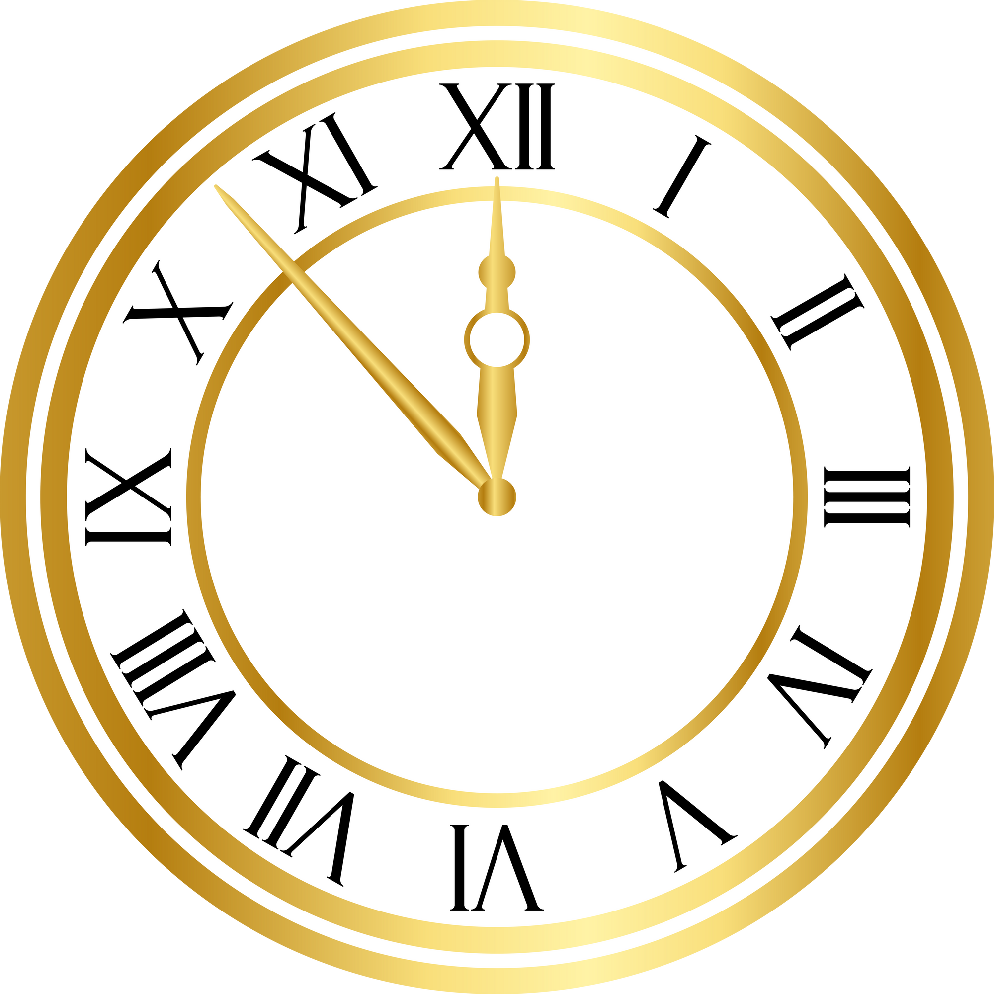 Golden New Year Eve Clock